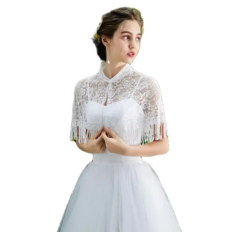 11 Colors Wedding Bridal Bolero Cape Women Evening Party Dress Cape Bolero Dentelle Mariage Summer Lace Bridal Shawls And Wraps