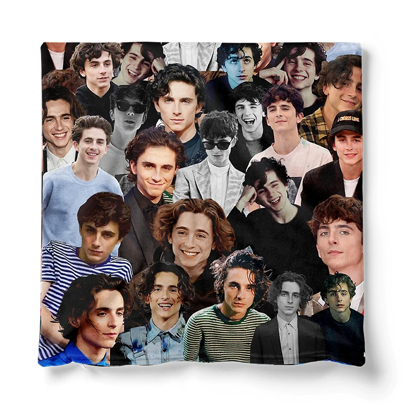 Gaslight Gatekeep Girlboss Timothee Chalamet Collage  Throw Pillow Covers Cushion Cases Pillowcases  45cm x 45cm