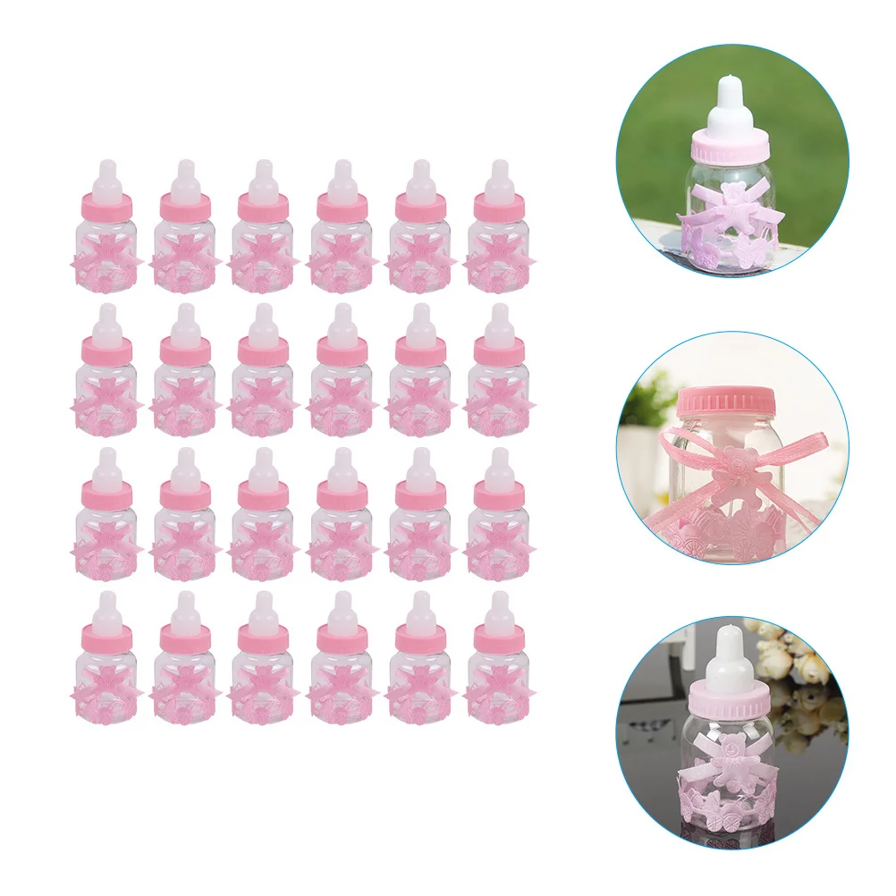 

24Pcs Baby Shower Candy Box Small Bottle Shape Favors Container for Kids Party Wedding Dessert Table Baby Shower Supplies