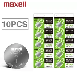 10PCS Original-MAXELL CR2016 Lithium Button Battery DL2016 BR2016 LM2016 3V Coin Cell Watch Batteries for Toys Clock Remote