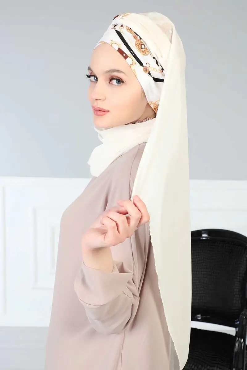 Chal elegante de gasa de algodón peinado