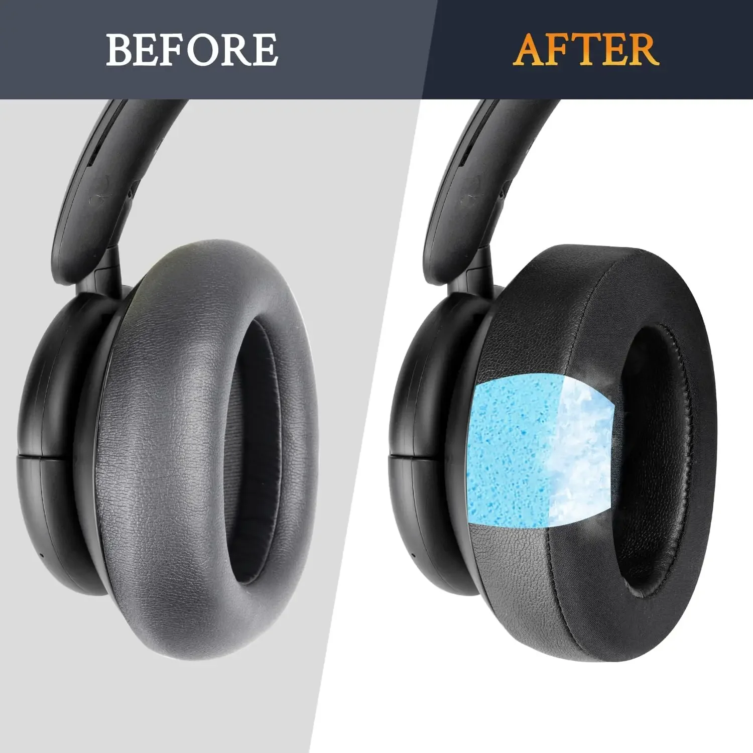 Cooling-Gel Replacement Earpads for Anker Soundcore Life Q30/Q35 Memory Foam Cover Earpads Headphone