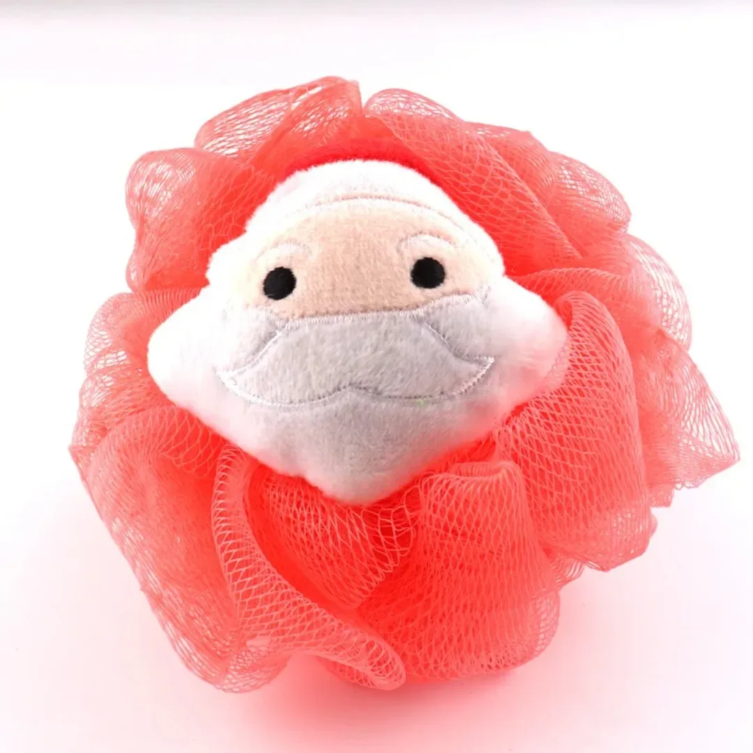 

Cute Christmas Cartoon Mesh Sponge Body Scrubber Bath Sponge Shower Ball Body Wash Cleaning Massage Christmas Bathing Flower Hot