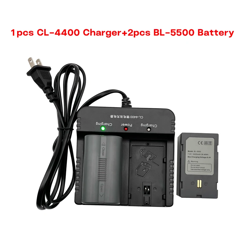 

Двойное зарядное устройство CL-4400 и 2 серых аккумулятора BL-5000 для геодезического прибора Hi-target V60 V90 GPS RTK GNSS, вилка стандарта ЕС/США