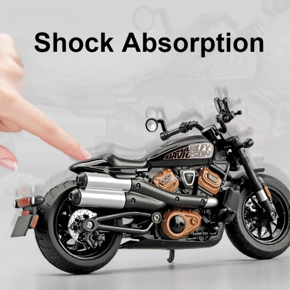 1:12 Scale Sportster Sของเล่นรถจักรยานยนต์รุ่นDiecastโลหะShock AbsorptionหมุนOff-Roadมอเตอร์รุ่นสําหรับของขวัญเด็ก