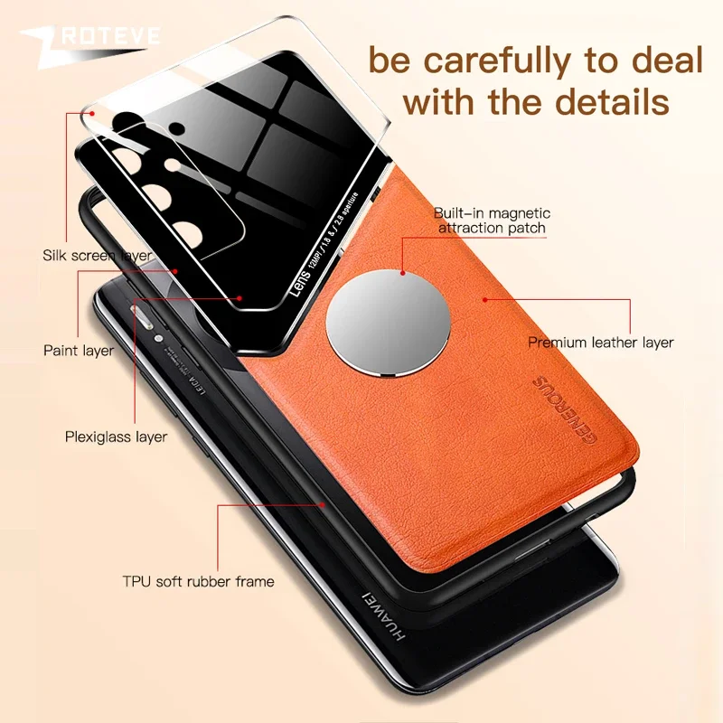 A54 Case ZROTEVE PU Leather Car Magnetic PC Cover For Samsung Galaxy A34 A24 A14 M34 M54 A13 A23 A53 A73 Shockproof Phone Cases