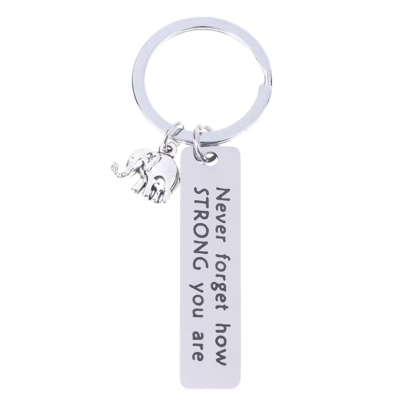 1/5 Stück Inspirierender Elefanten-Schlüsselanhänger aus Edelstahl mit positiver Energie für Männer, Auto, Rucksack, Anhänger, Dekoration – Detail 17
