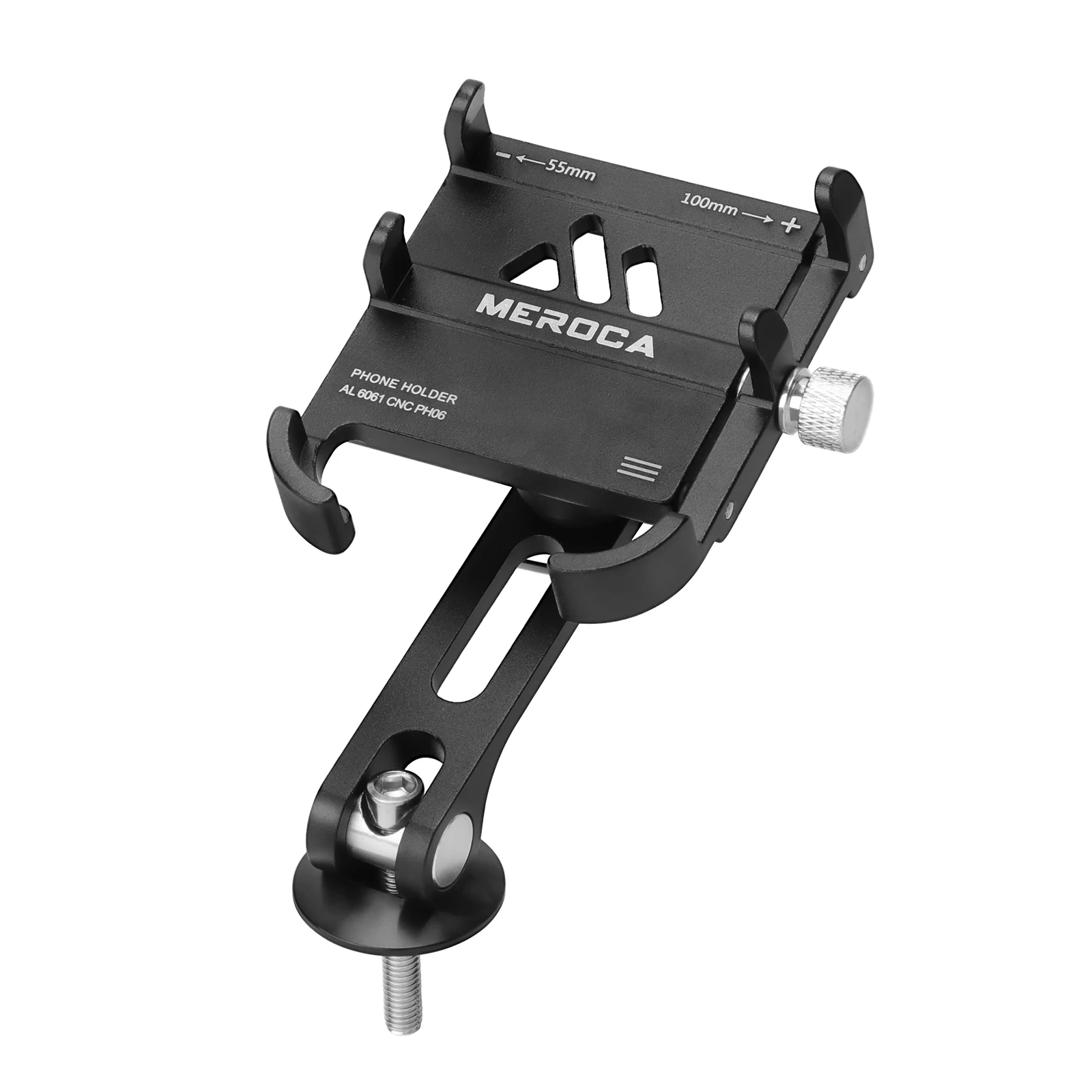 MEROCA Aluminum Alloy Bicycle Cell Phone Holder Anti-sli For 3.5-6.5 Inch Cell Phone Mountain Bike Stem Mount Cell Phone Holder