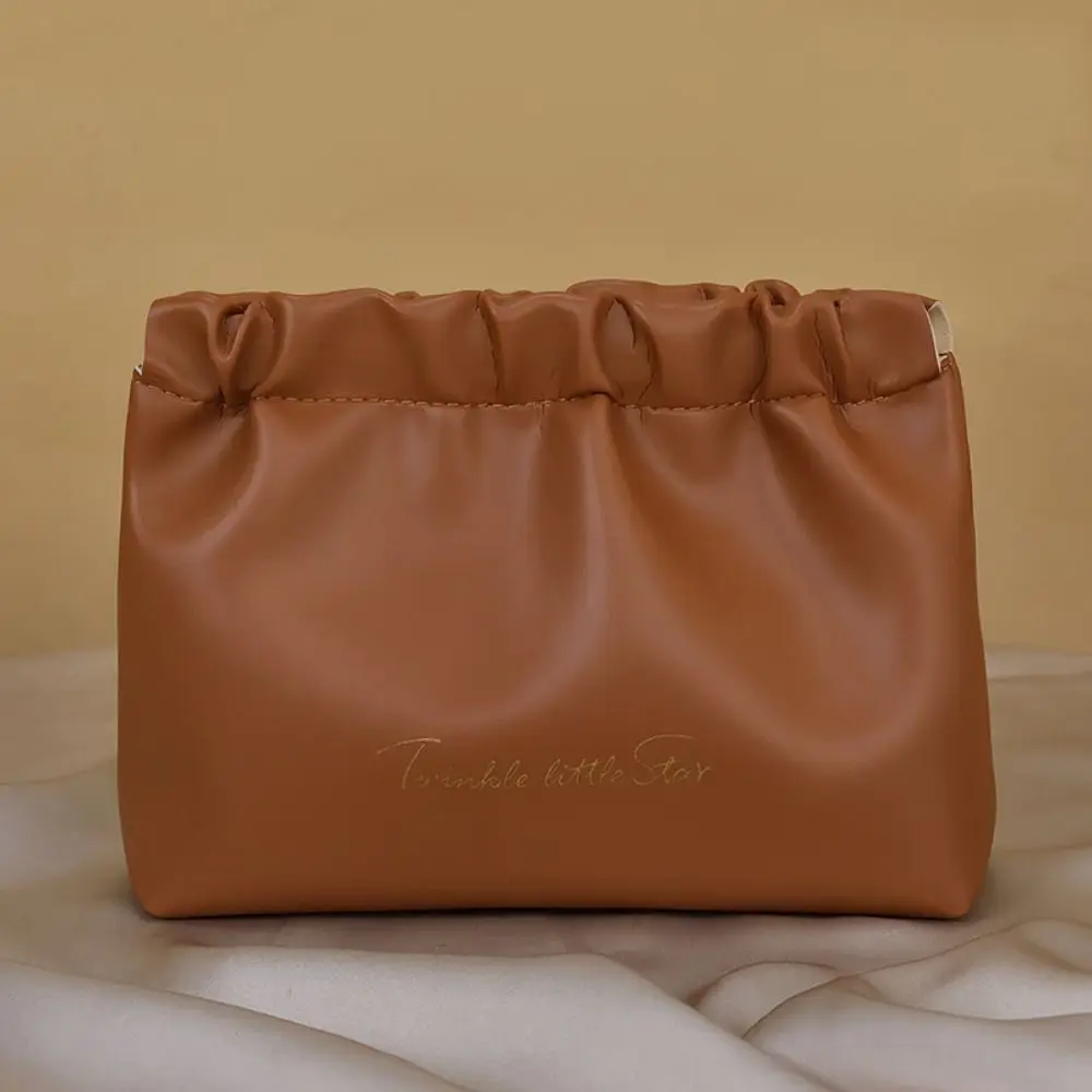 

Imple Pu Leather Mini Cosmetic Bag Storage Bag Travel Supplies Coin Purse Automatic Closed Earphone Bag Coin Bags Women