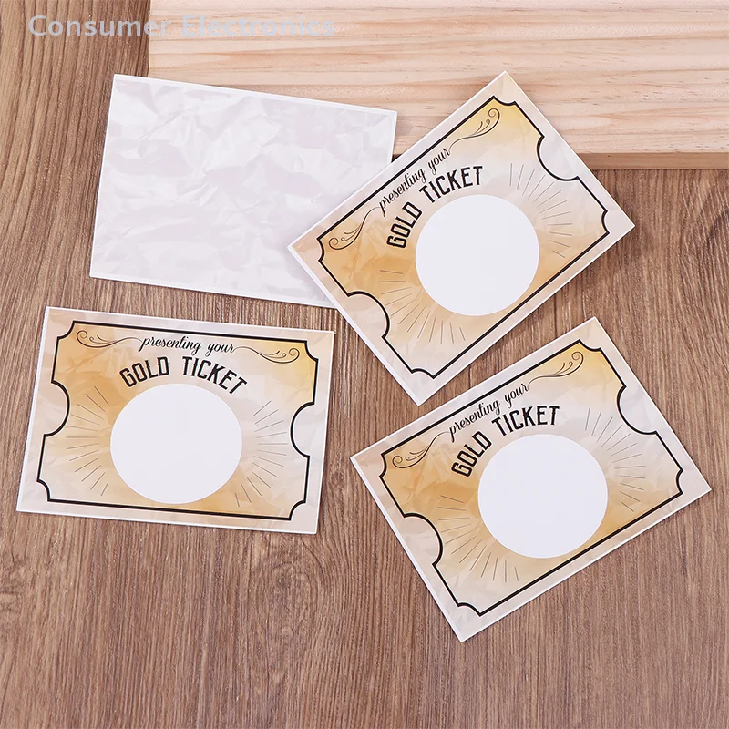 20Pcs My Scratch Offs Gold Ticket DIY Make Your Own Golden Ticket Scratch Off Tickets Small Prizes Party Favor Note Cards