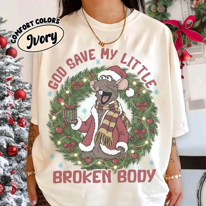 

Футболка Disney Rizzo Mouse Christmas, Puppet Christmas Carol Movie, повседневная модная футболка из нейтрального чистого хлопка Four Seasons