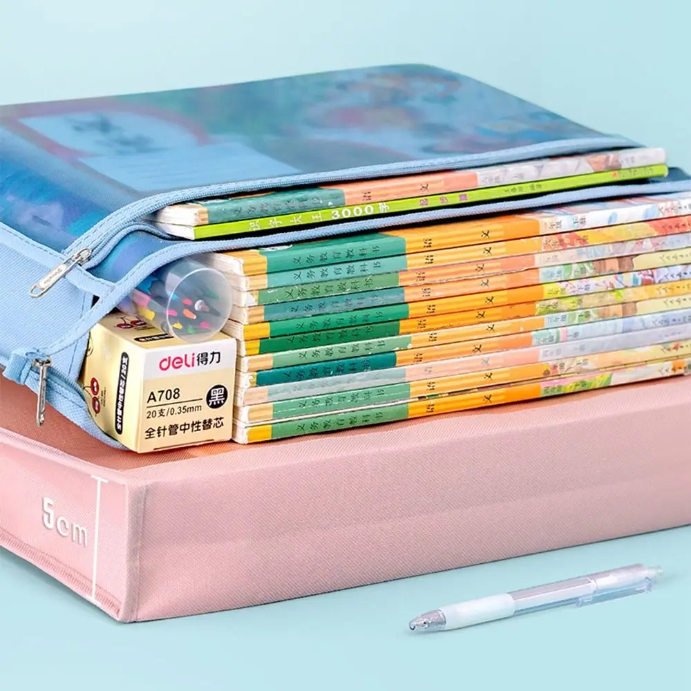 شفافة ملف المجلدات النايلون شبكة تخزين حقيبة مريحة سستة طالب اختبار القرطاسية المنظم اللوازم المدرسية