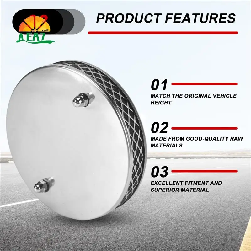 

AEA7-автомобильный хромированный блинный воздушный фильтр с высоким расходом воздуха для всех карбюраторов SU HS2 1,25 дюйма 14X3 см