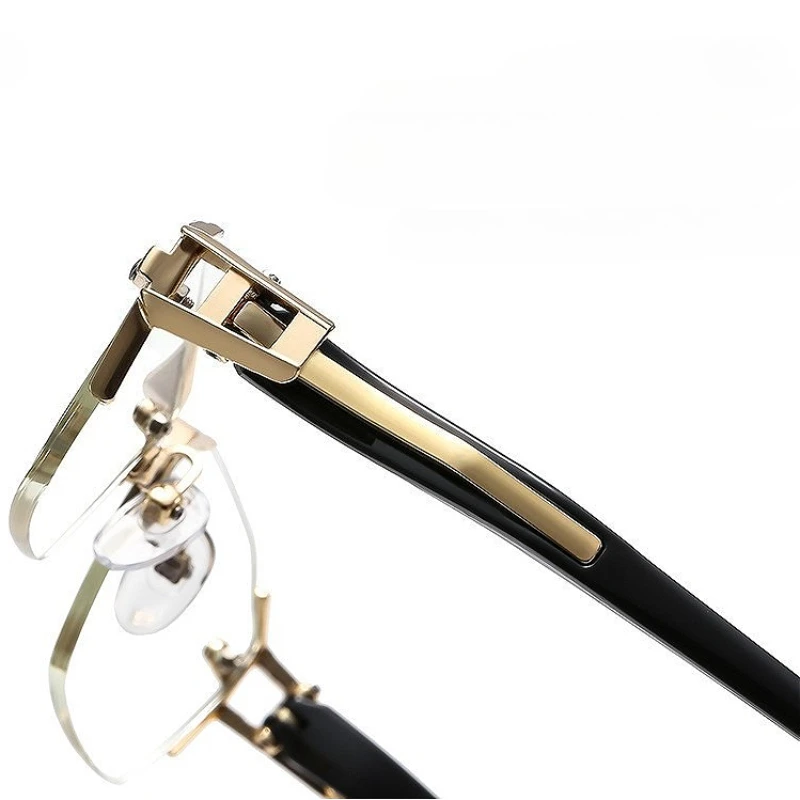 Square Rimless Belt Legs Reading Glasses Frame for Men Women Luxury Brand Business Presbyopia Eyeglasses Prescription Eyewear 2
