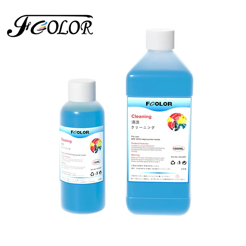 Imagem -06 - Fcolor-dtf Ink Cleaning Solution Cleaner Líquido para Filme de Transferência Direta Impressão Limpa a3 a2 a1 1000ml