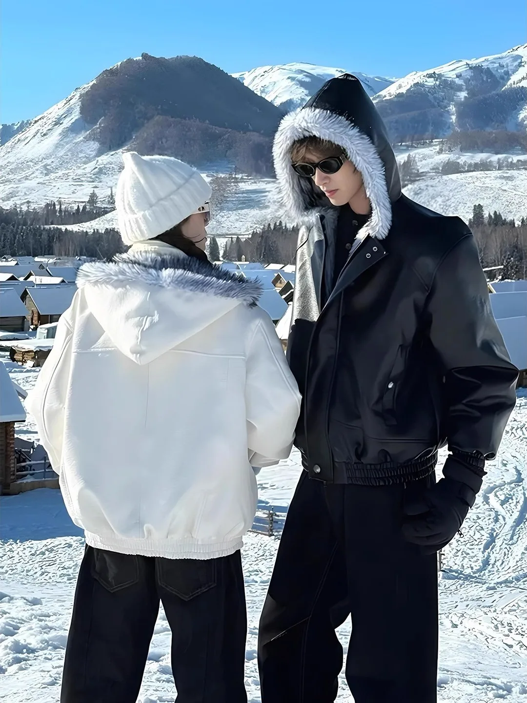 

Warmth plus Cotton Jaet Hooded Padded Coat Youth Faion Winter Outerwear for Men And Women Thiened Insulated Coat