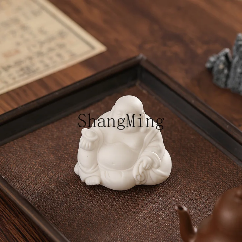 FG white porcelain Maitreya Buddha statue, car ornament, car interior and car decoration products to ensure safety