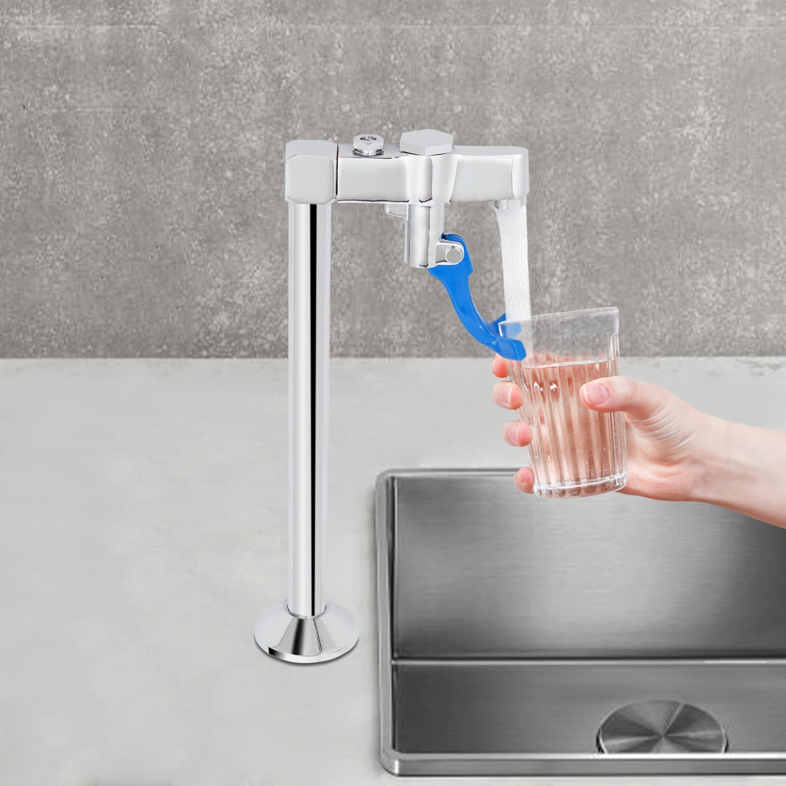 

Стеклянный смеситель с наполнителем с нажимной спинкой и регулируемой ручкой управления потоком для кафе/бар/куры/водометров/готеплителей