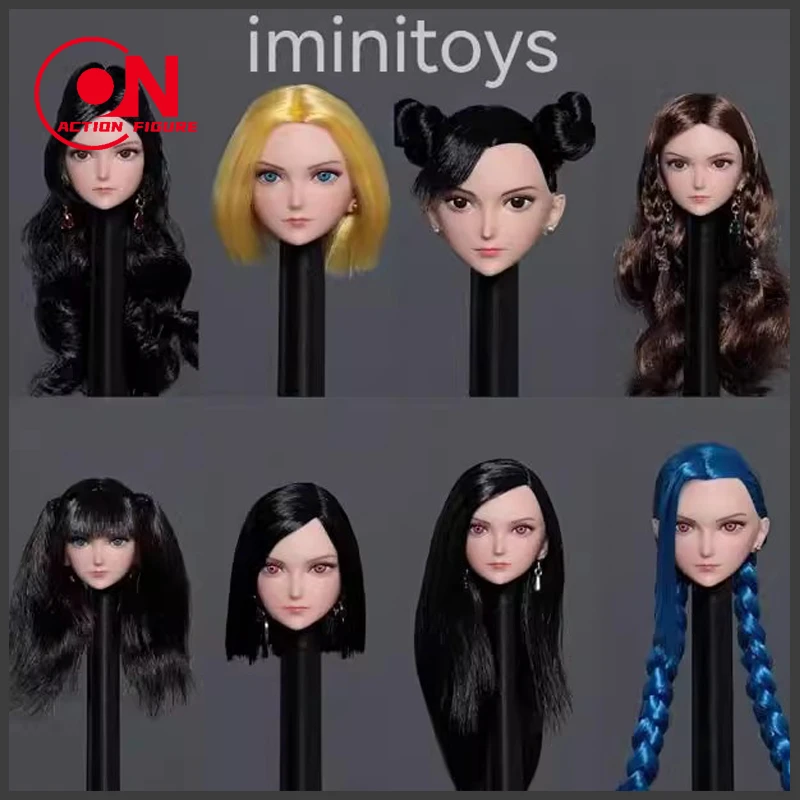 

Iminitoys M013 1/6 Scae Anime Girl Head Carving Model with Earrings Fit 12'' TBL JIAOU Pale Female Action Figure Body Dolls