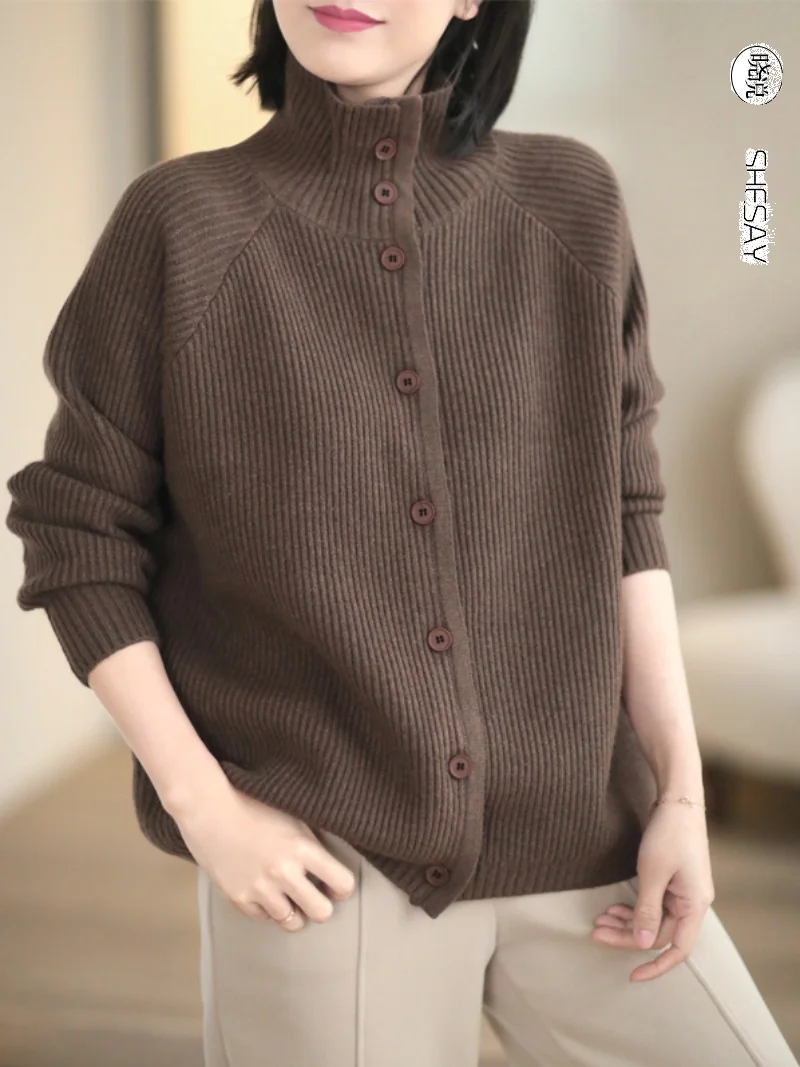 

Retro Loose Knitted Sweater Large Size Open Cardigan Outerwear Brand Spring Flax Casual Comfortable Women's Faion