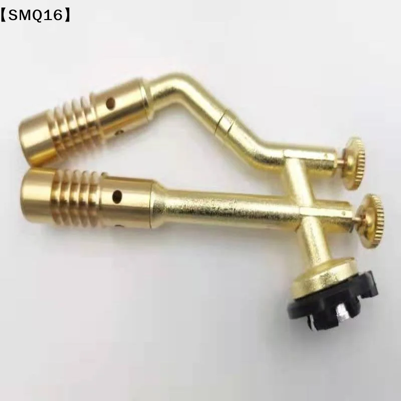 Dual-Head Gas Torch Adjustable Brass Welding Heating Flame Burner High Temperture Propane Butane Welding Torch【SMQ】
