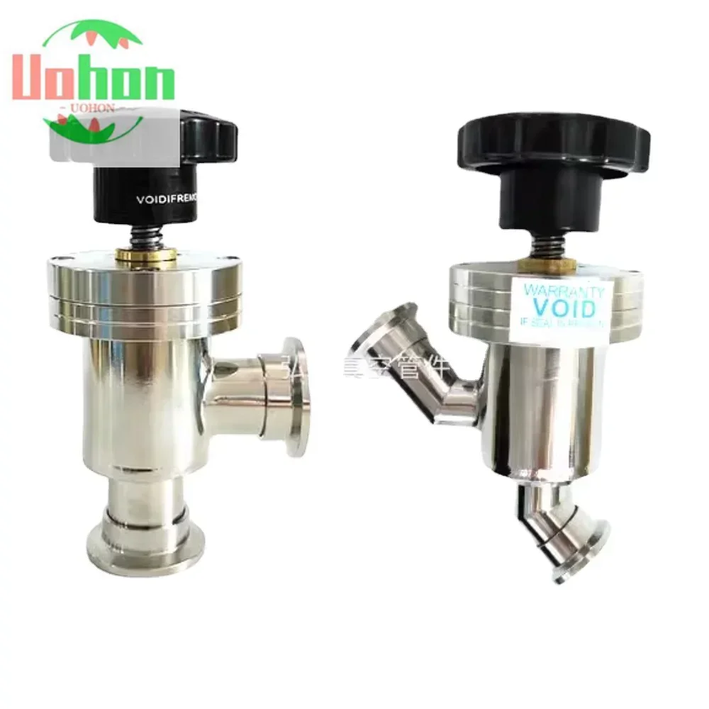 KF16 KF25 KF40 KF50 Sanitary Vacuum  Elbow Y-Shaped Manual Flapper Angle Valve SUS 304 Stainlee Steel Hombrew