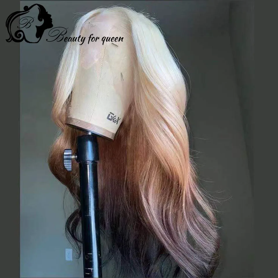 Brazilian Human Hair Lace Frontal Wig 60 Light Blonde Mint Green Grey Colored Wigs 13x4 Lace Front Wigs Invisible Lace Melting
