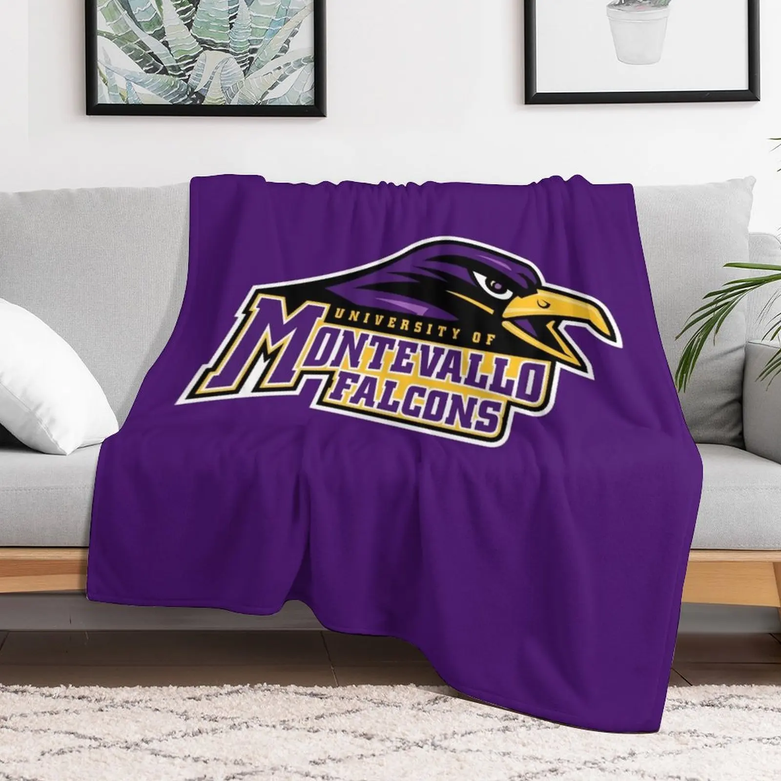 Montevallo Falcons Throw Blanket Multi-Purpose Nap For Decorative Sofa Bed linens Blankets