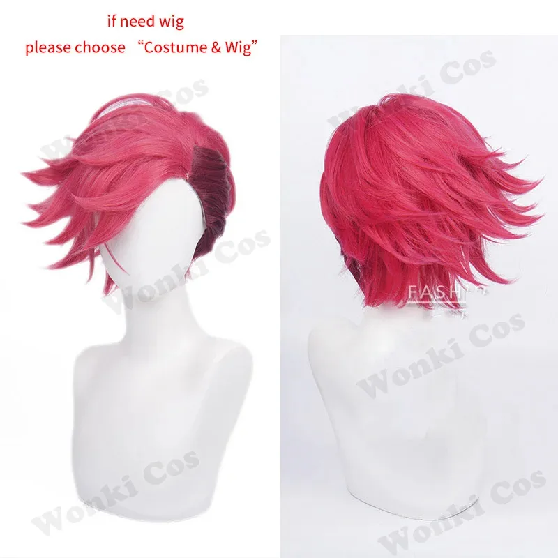 غامض السادس تأثيري حلي شعر مستعار ل أنيمي شقيقة Jinx تأثيري ملابس Vi تأثيري أحذية الأحذية سترة جلدية