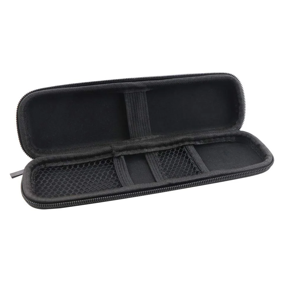 Bolsa de almacenamiento de bolígrafos negra, estuche de papelería multifuncional de PU Eva de Metal, organizador para escuela y oficina, ligero y duradero