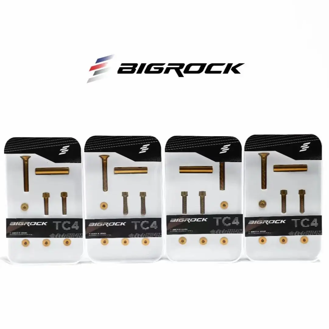 AliExpress Bigrock Bicycle Handlebar Stem Screw Titanium-plated gold Screw Bicycle Bowl Cover Stem Top Cap Cover crews M5*18 M6*30 In Bolts