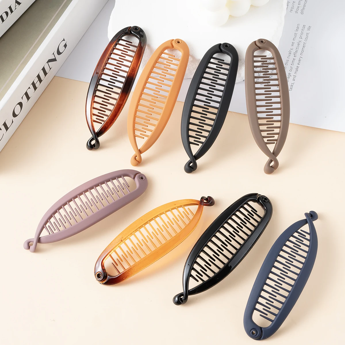 Horquilla mate en forma de pez para mujer, coleta, pinza para el pelo de plátano, pasadores, diadema torcida, accesorios para el cabello, 5 uds.