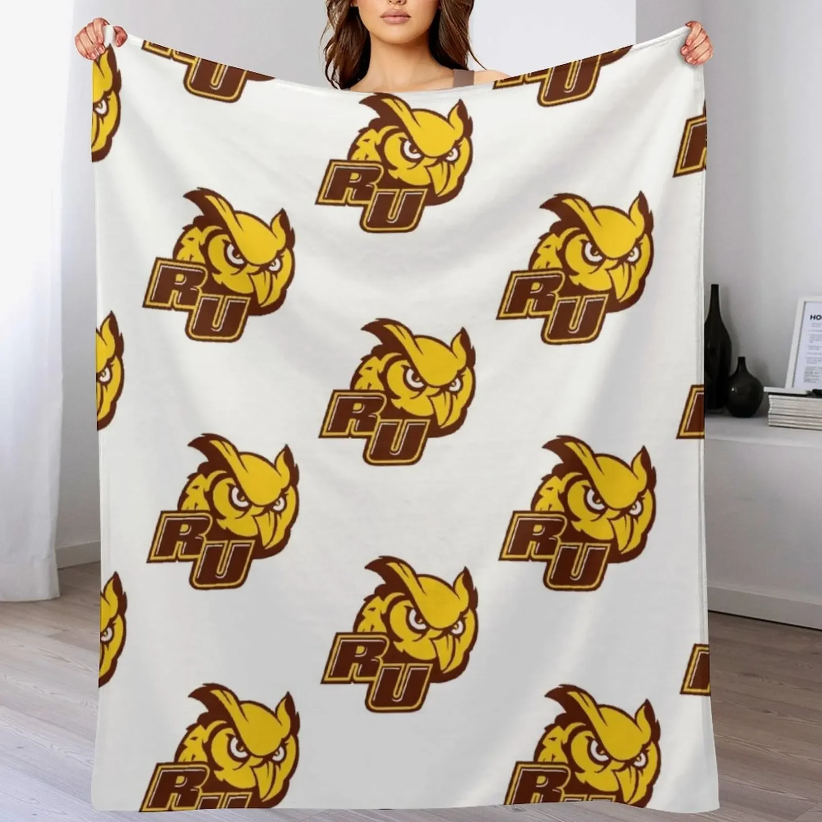 

Rowan University Throw Blanket Plush Flannel Fabric Loose Flannel Blankets