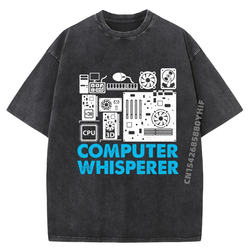 

Computer Whisperer Technical Support Nerds Geeks It Graphic T Shirts 100% Cotton Washed Clothes Big Size Normal