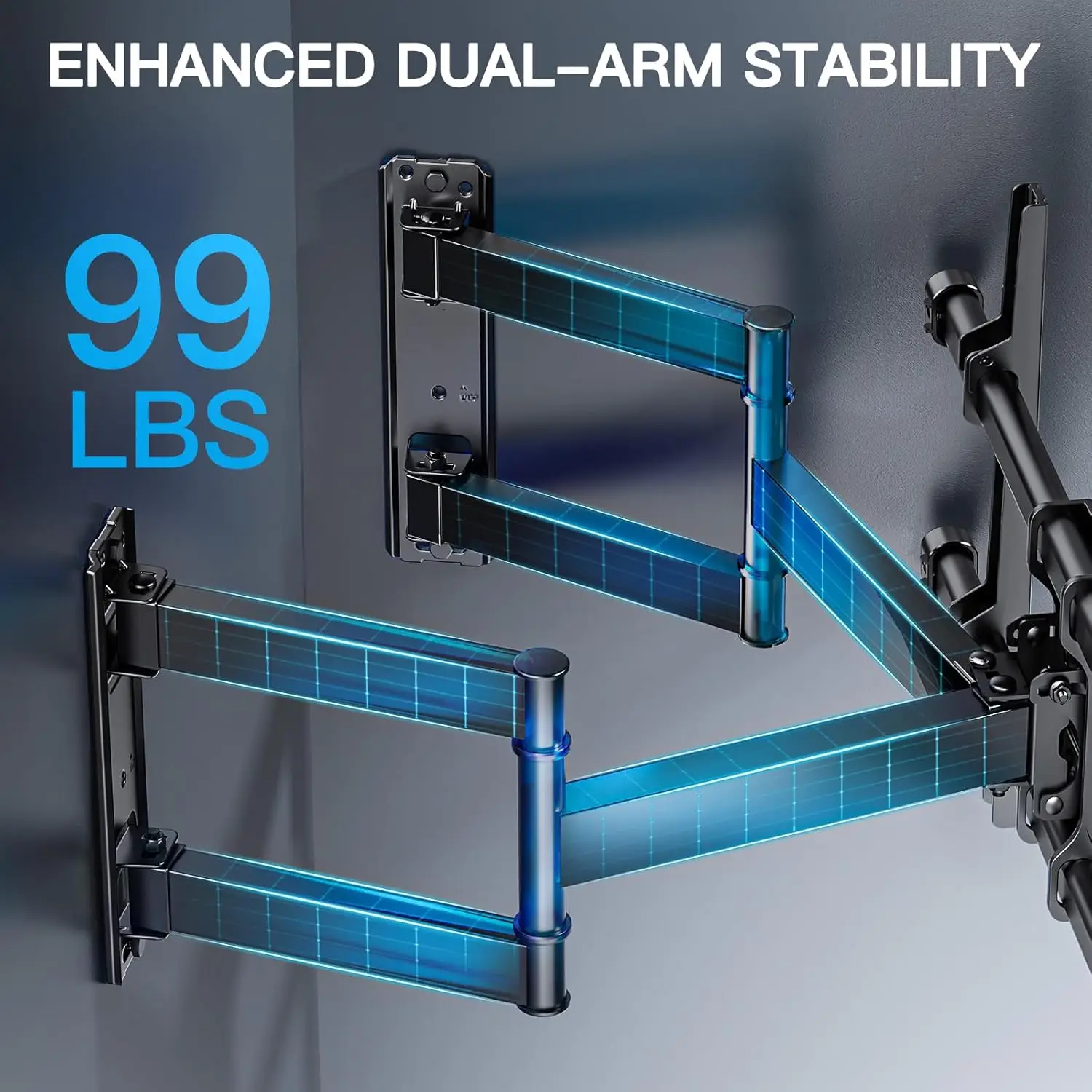 

Corner TV Wall Mount Full Motion, Corner TV Bracket Fits 37-70 Inch LED, LCD 4K Flat Curved Screen TVs Hold up to 99 lbs