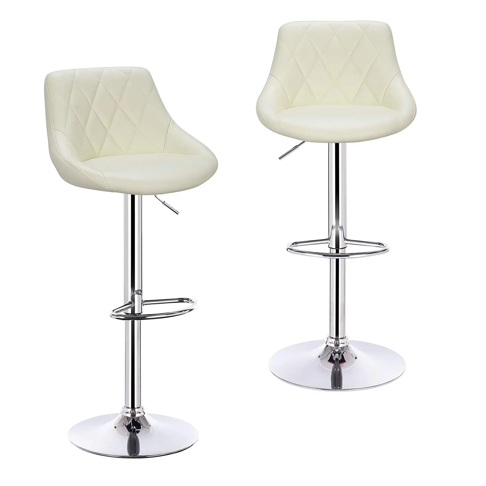 WOLTU 2 stks/set Draaibare Barstoelen Fluweel/Leer Roterende Barkruk In Hoogte Verstelbare Lifting Hoge Kruk met Voetsteun voor Thuis