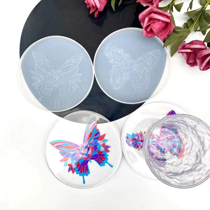 Tapis tasse dessous verre, moule moulage en résine époxy pour artisanat bricolage, cadeau fait à main