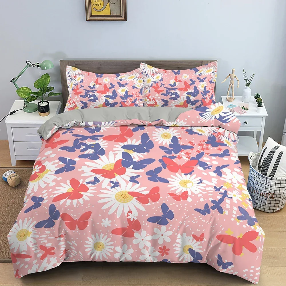 3D Printed Bedding Set Butterfly Comfortable Duvet Quilt Cover Pillowcase Bedding Set Children Bedroom Decoration Home Textile