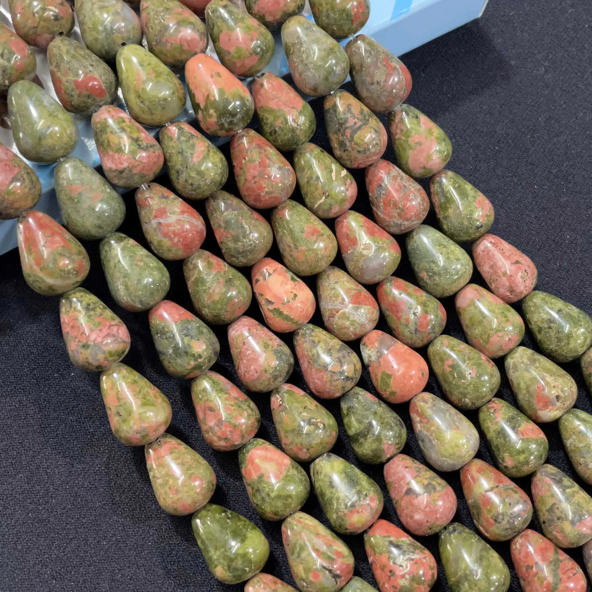 10X14MM Water Drop Natural Stone Agates Aventurine Quartz Chalcedony Loose Spacer Beads For Jewelry Make Diy Bracelet Necklace