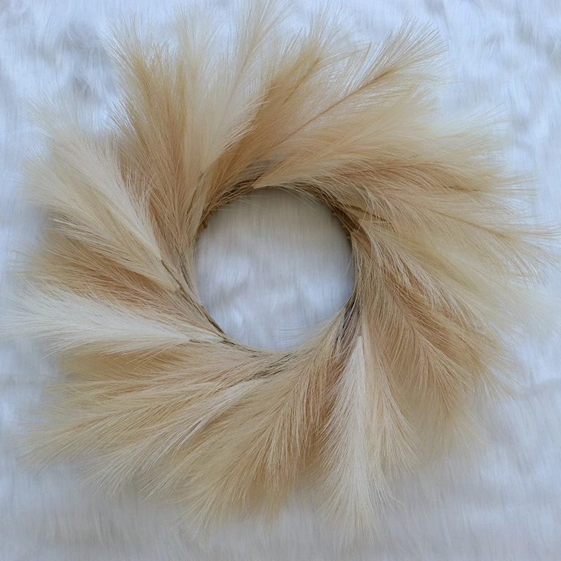 

Artificial Pampas Grass Wreath Minimalist Home Decor Wall Hanging Door Wreath Fall Decor Boho Wedding Room Decoration