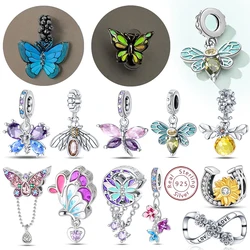 925 Sterling Silver Spring Insect Butterfly Series Gift Beads Suitable For 3MM 925 Original Bracelet Diy Birthday