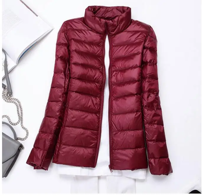 Chaqueta Ultraligera Para Mujer Con Relleno De 90% Pluma De Pato - Abrigo Cálido Y Resistent Al Agua