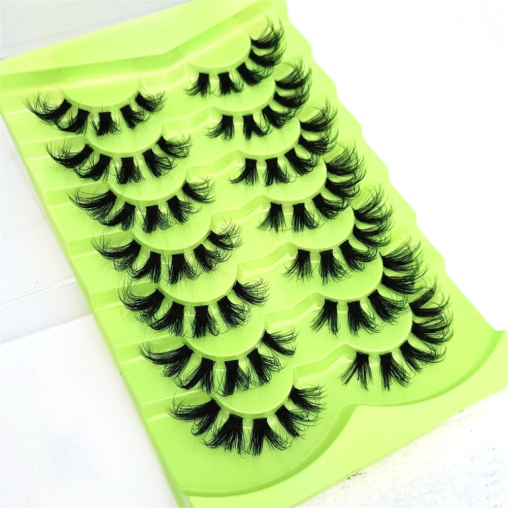 7 pares de pestañas de visón 3D pestañas de visón banda Invisible pestañas postizas de visón negro Natural tira completa cilios pestañas de maquillaje reutilizables