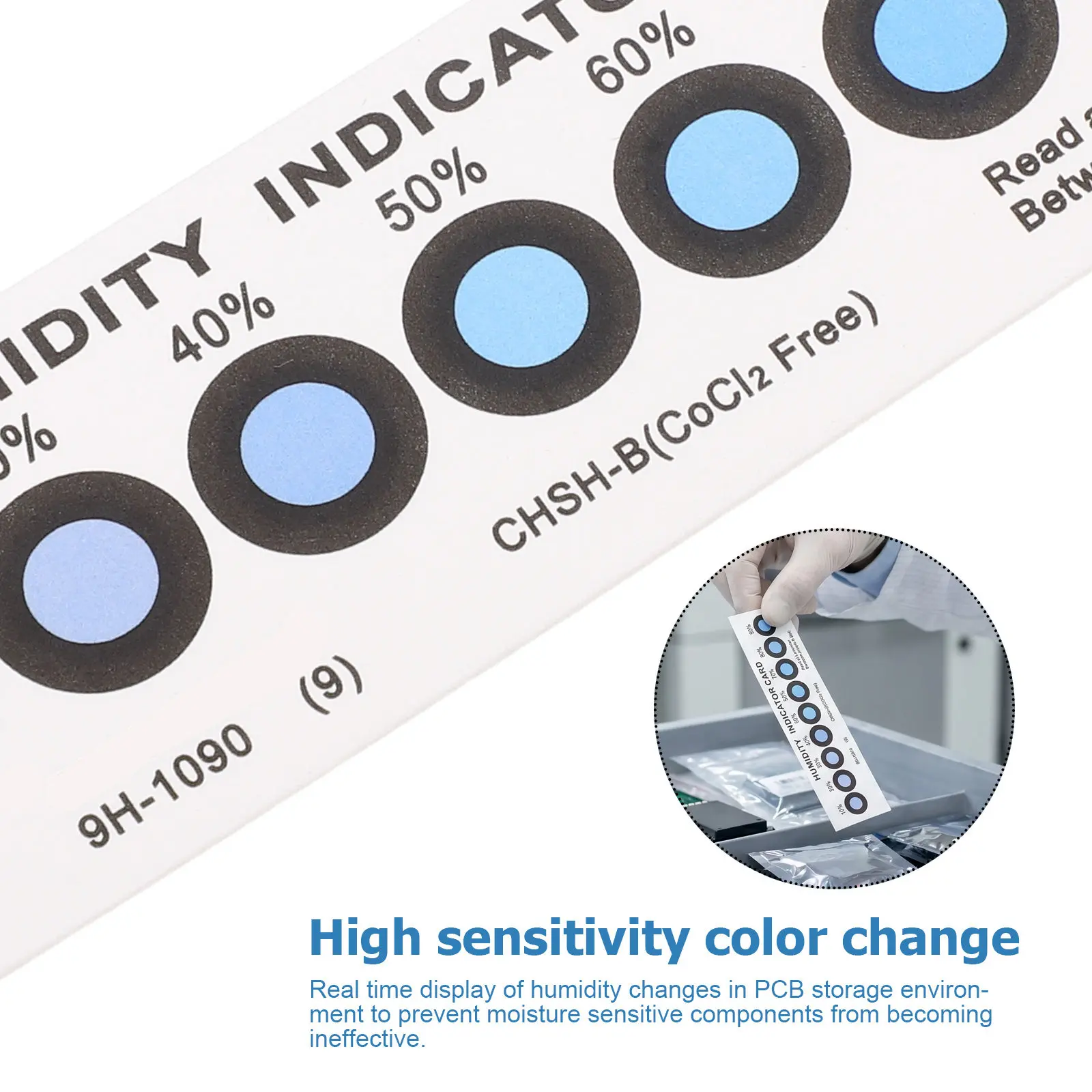 40Pcs 9 Spots Humidity Indicator Card Reusable Moisture Detection Paper for Pcb Storage Industrial Electronics Component