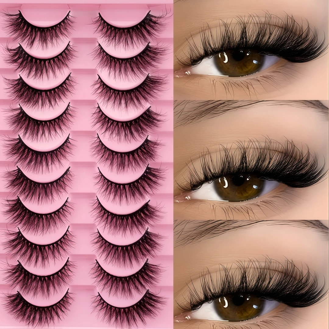 10 Pairs Fox Series Angled Cartoon Full Strip False Eyelashes For Daily Halloween Christmas Black Friday