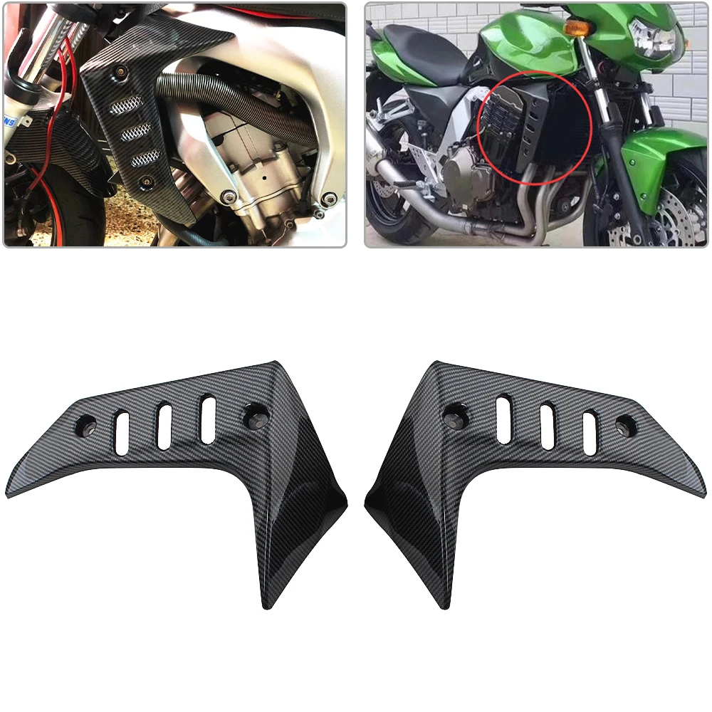 

Motorcycle Fairing Side Cover Panel Radiator Cover Slotted For Kawasaki Z750 Z 750 2004 2005 2006 Injection Molded ABS Plastic
