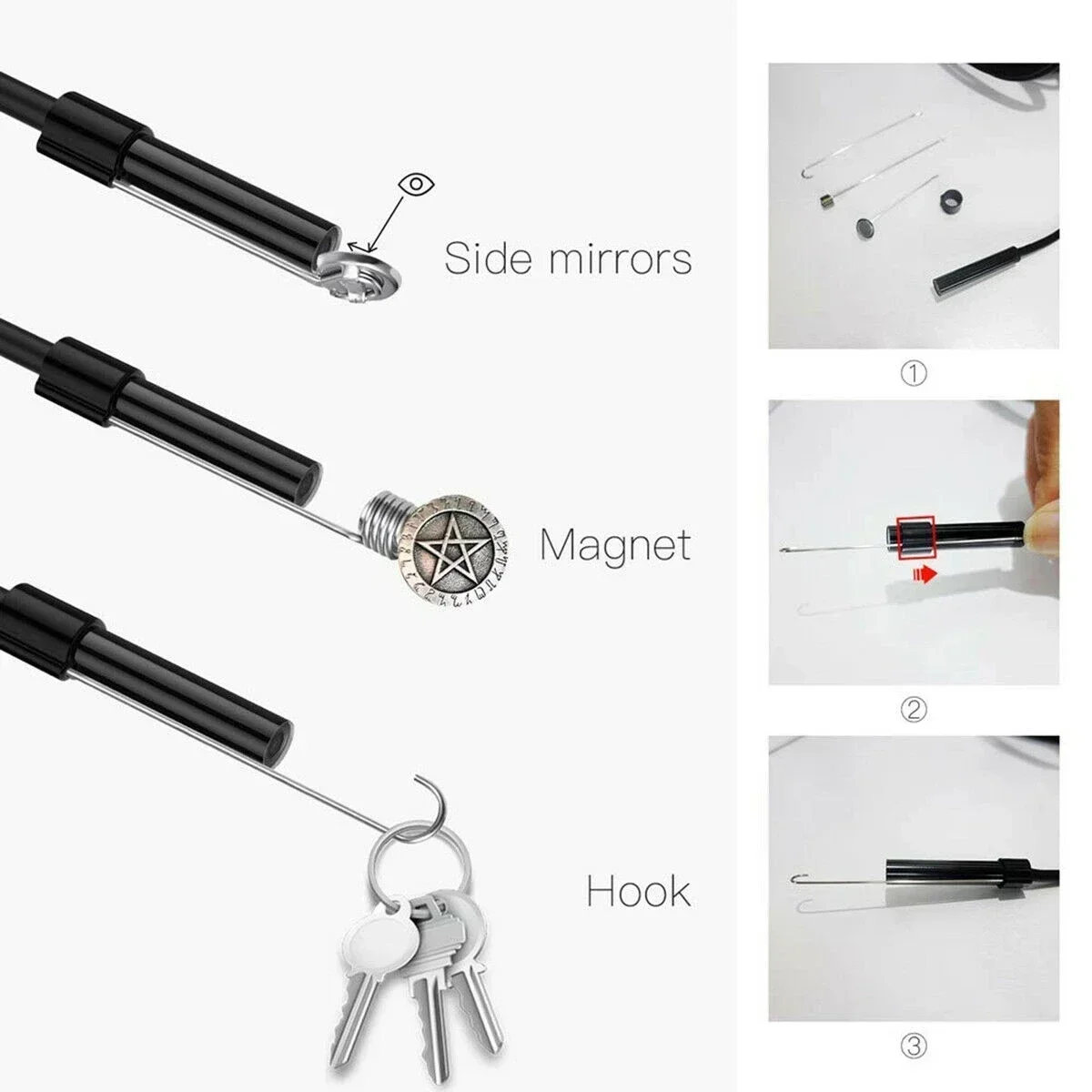 5,5 мм канализационный промышленный эндоскоп трубопровод эндоскопия Тип C Гибкая Змея мини-камера 3 в 1 Автомобильный бороскоп для Android