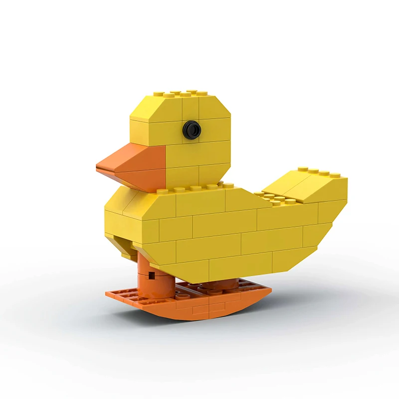 Moc Schattige Dieren Gele Eend Bouwstenen Set Eendje Educatieve Bouwstenen Model Kinderen Speelgoed Kerstcadeaus Jongens Meisjes