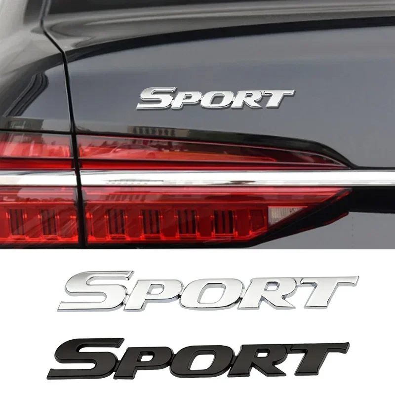 1PC Car Accessories Sticker Styling Metal 3D Chrome Black Car Trunk Racing Sport Word Letter Logo Emblem Badge Decal Sticker view 2