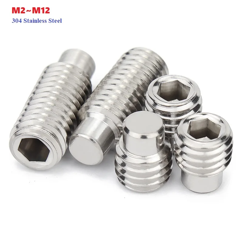 

304 Stainless Steel Allen Hexagon Socket Convex End Grub Headless Bolt Dog Point Set Screw DIN915 M2 M2.5 M4 M6 M10 M12